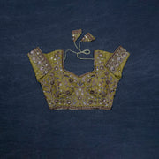 Chic Cosmos Silk Blouse with Notched Neck