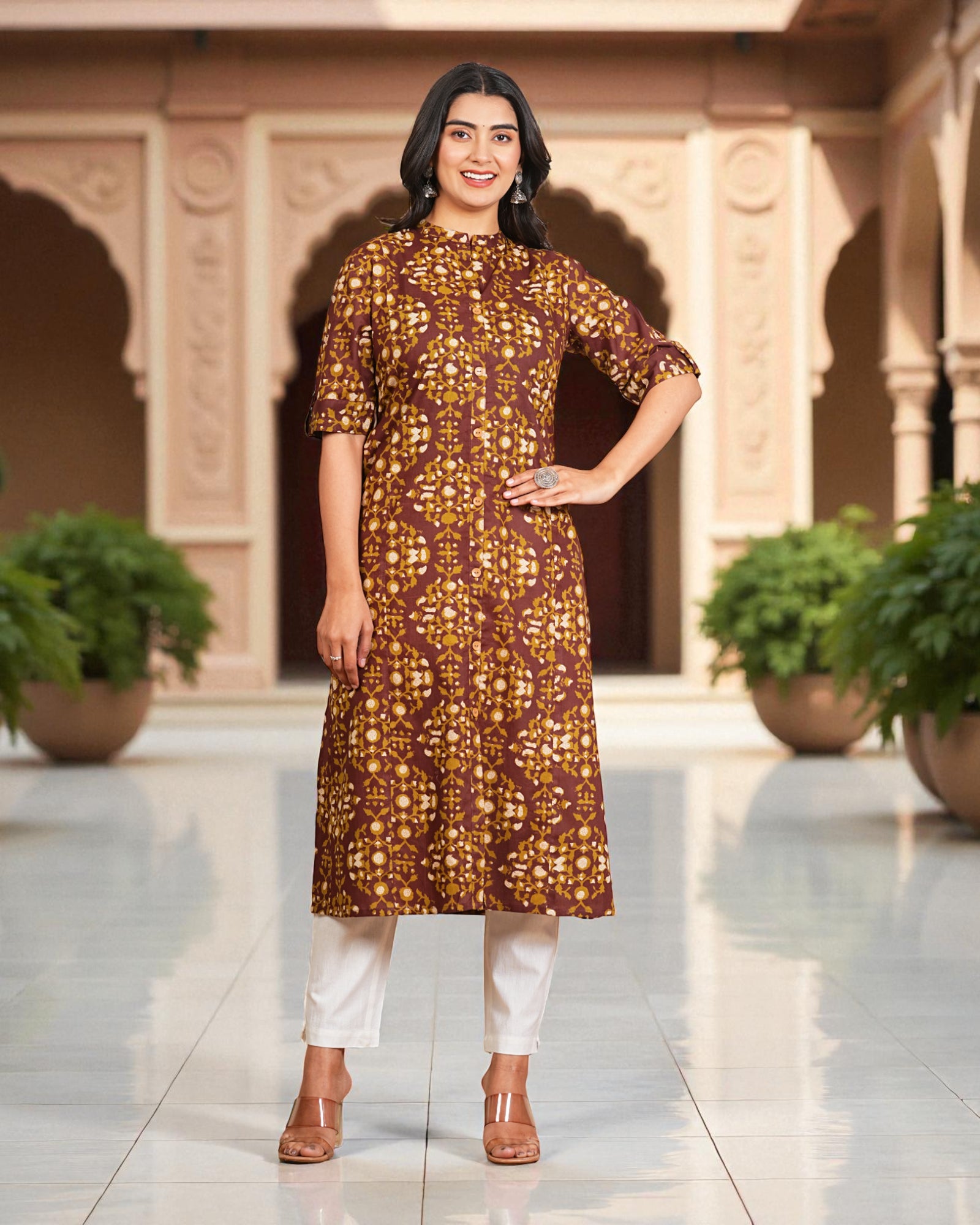 Cotton Thread Embroidered Kurta