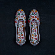 White Handcrafted Almond Shape Jutti