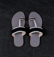 Two Tone Grey Artisan Kolhapuri Sandals
