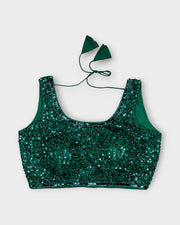Net U Neck Readymade Blouse With Closure
