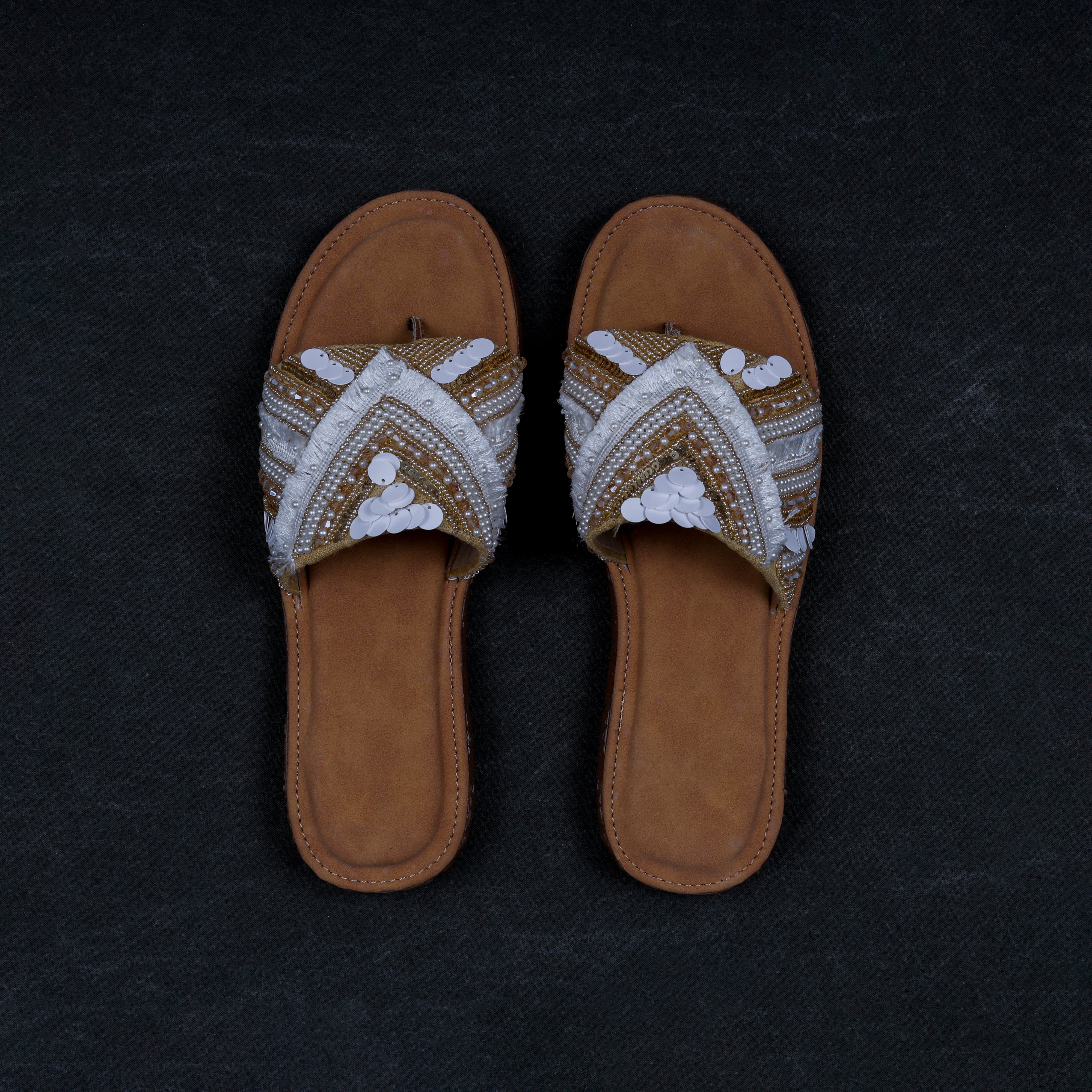 Cream Comfortable Foam Padded Flats