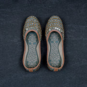 Green Two Tone Heritage Ethnic Jutti