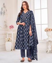 Cotton Thread Embroidered Kurta Set