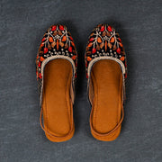 Almond Velvet Multicolor Ethnic Mules