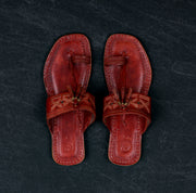 Dark Camel Leather Kolhapuri Sandals