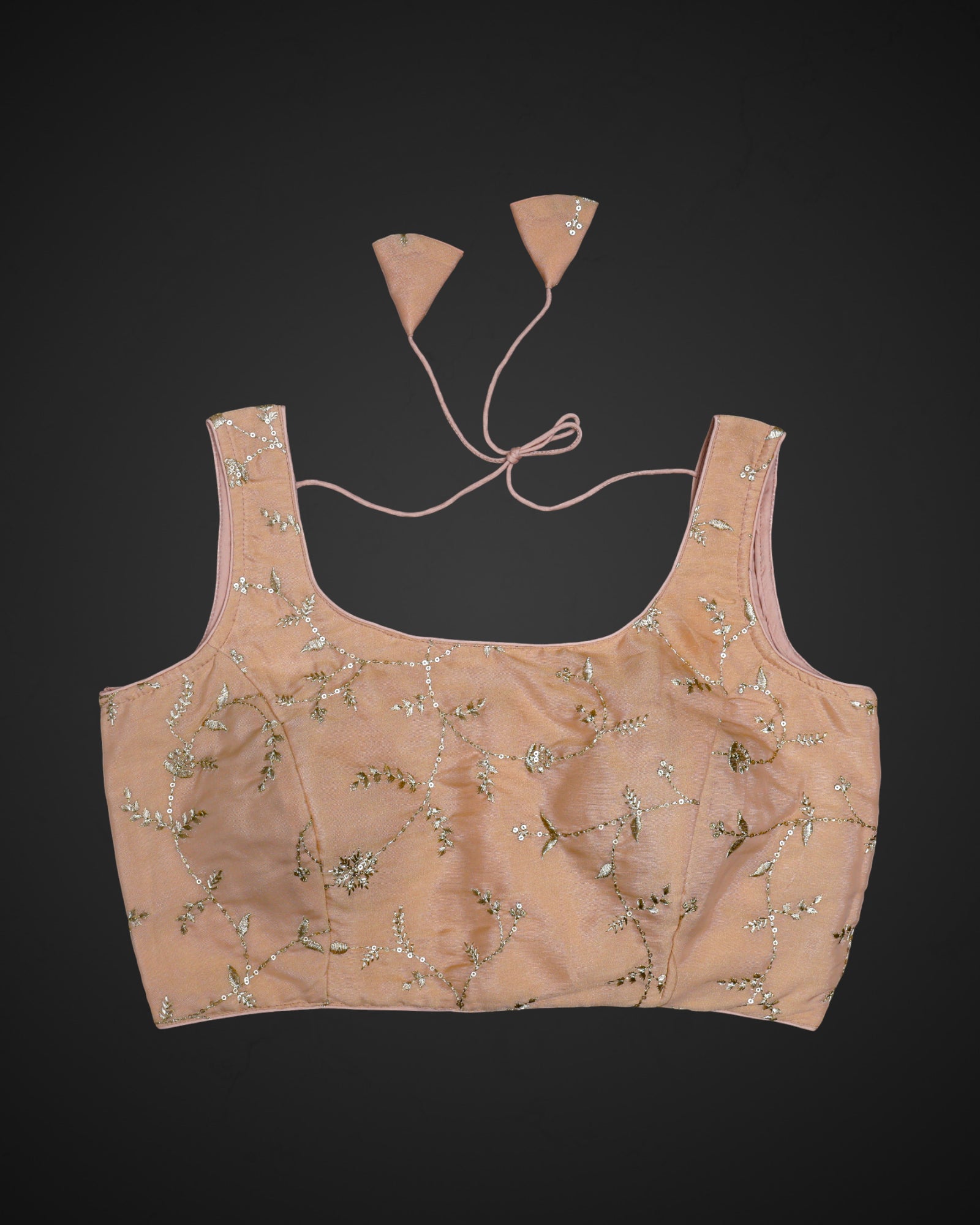 U Neck Cotton Embroidered Readymade Blouse