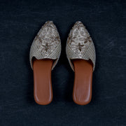 Cream Textured Artisan Ethnic Mules