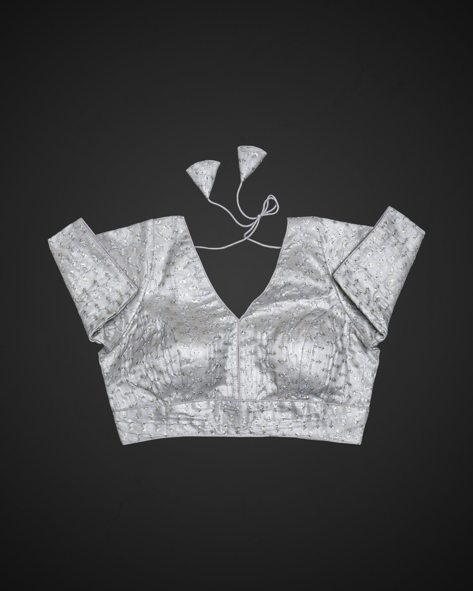 Tissue V Neck Half Sleeve Readymade Blouse