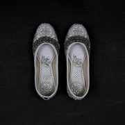 Two Tone Off White Textured Jutti