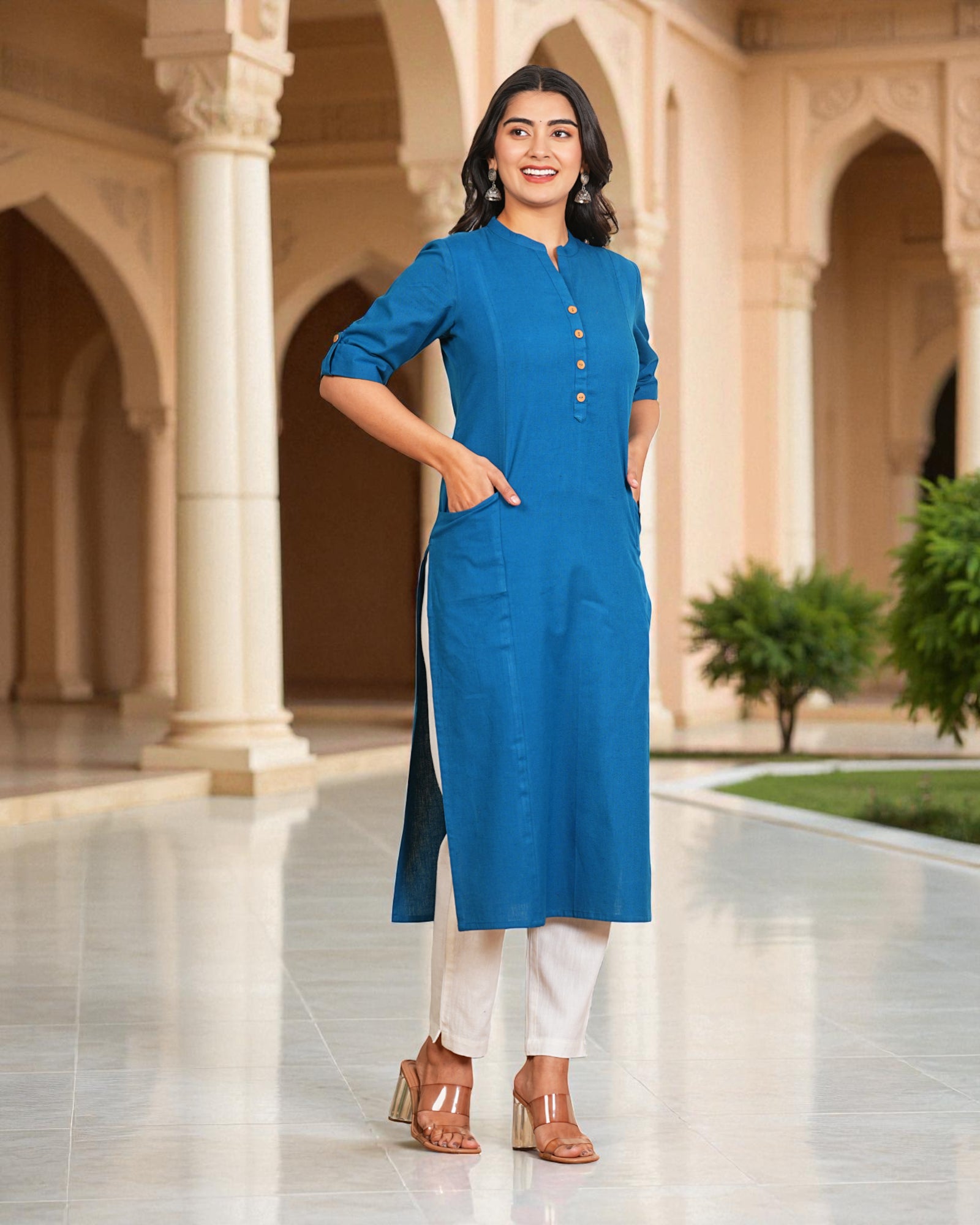 Modern Cotton Embroidered Kurta Set