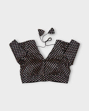 Silk V Neck Hook Back Readymade Blouse