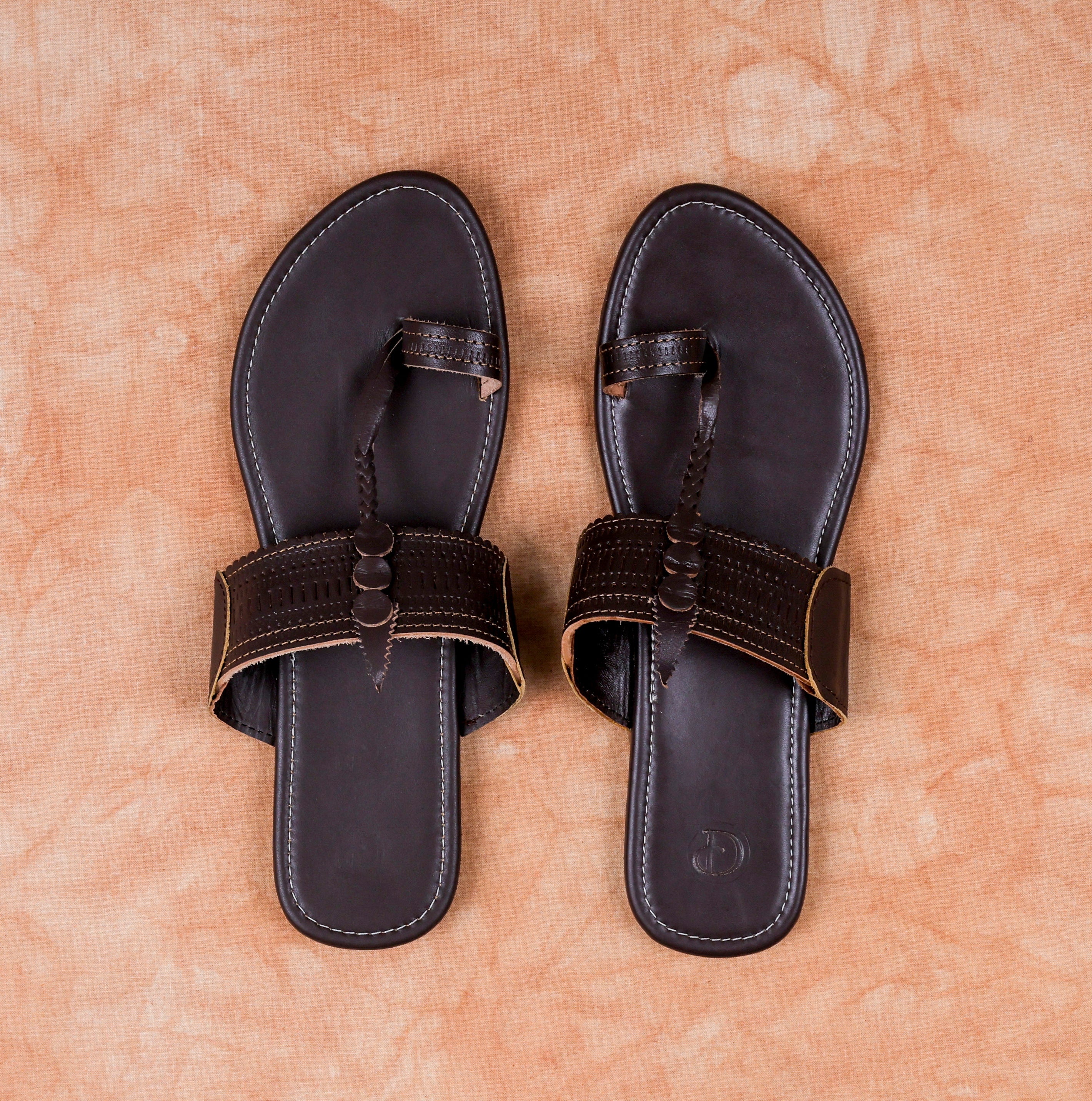 Dark Brown Patent Leather Artisan Flats