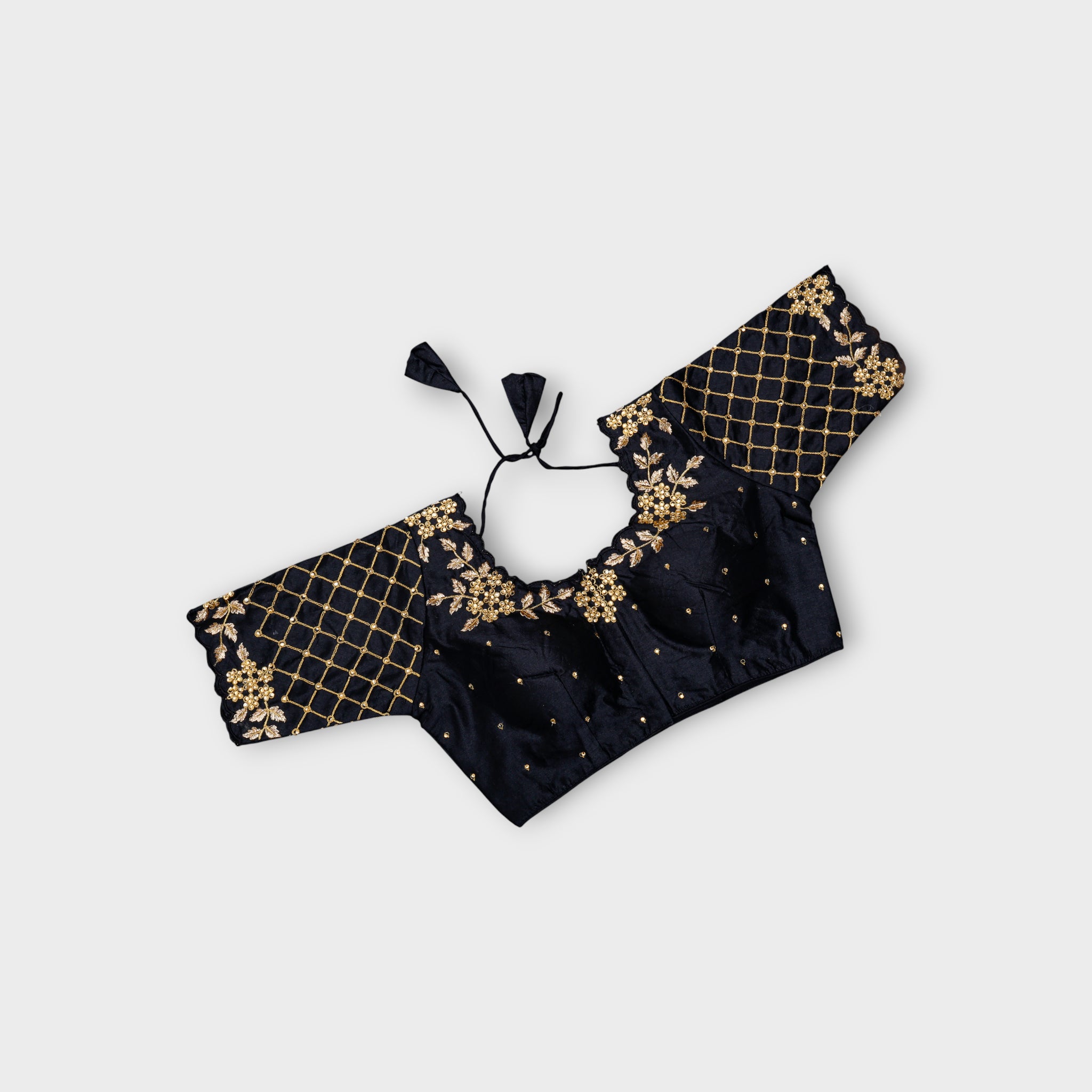Milan Silk Jewel Neck Readymade Blouse
