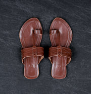 Premium Dark Brown Patent Kolhapuri Chappal