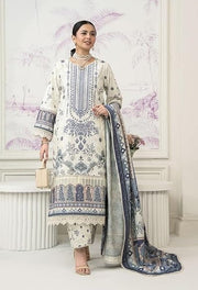 White Silk Beaded Floral Embroidered Pakistani Suit