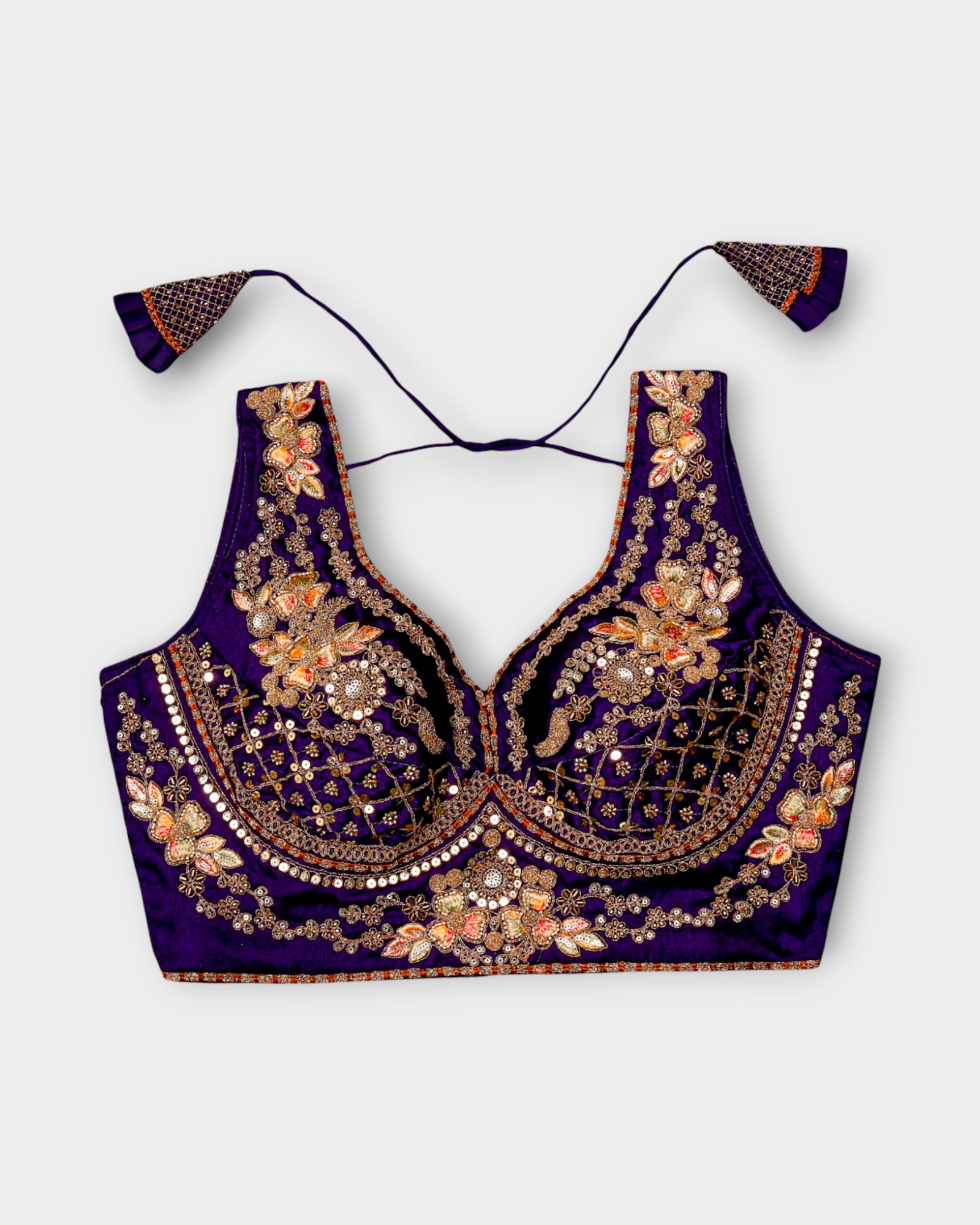 Italian Silk Embroidered Readymade Blouse