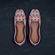 Handcrafted Baby Pink Rexine Loafers