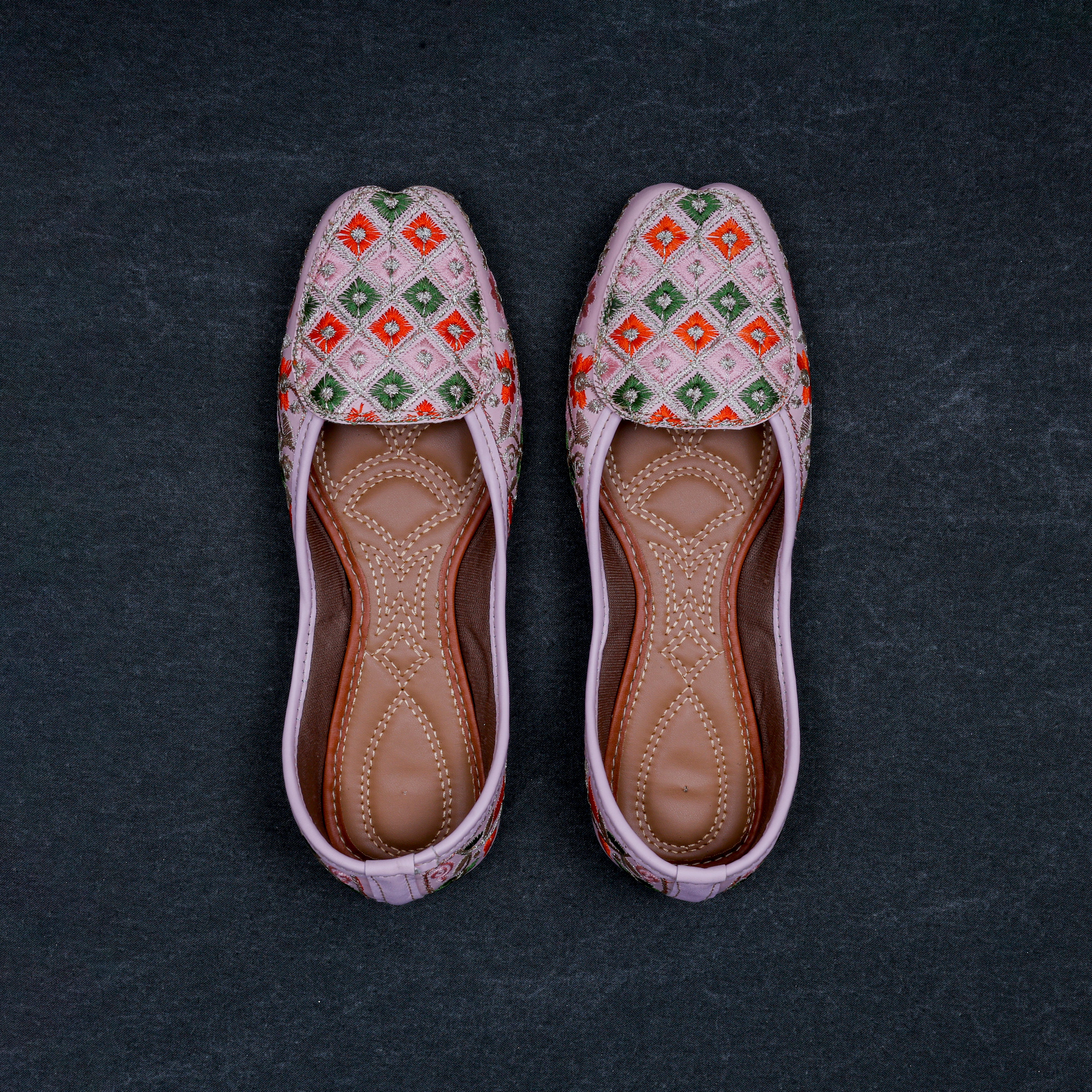 Handcrafted Baby Pink Rexine Loafers