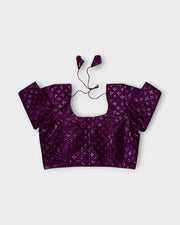 Raw Silk U Neck Deep Back Readymade Blouse