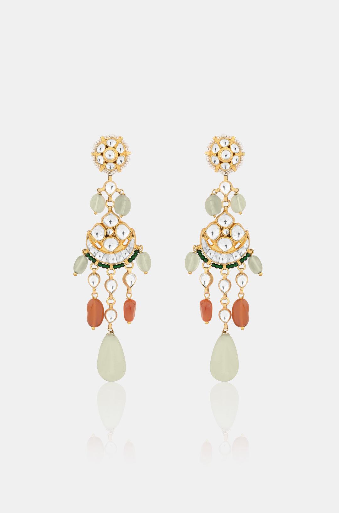 Multicolored Kundan Sparkle Earrings - Dyulokha