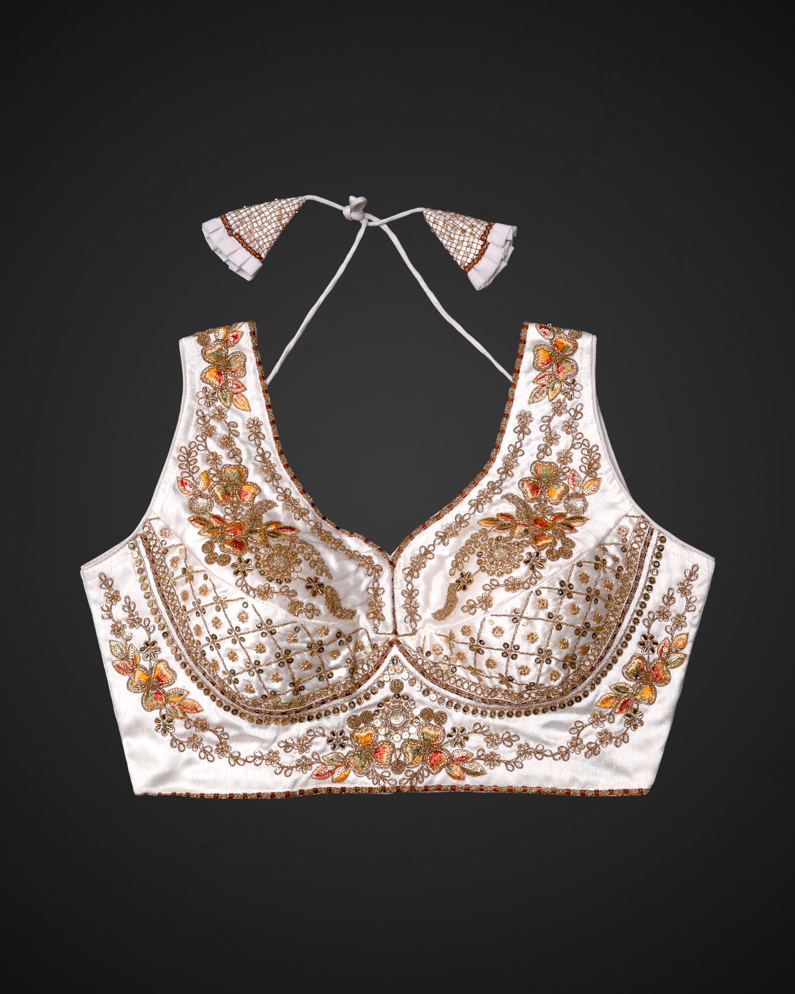 Italian Silk Embroidered Readymade Blouse
