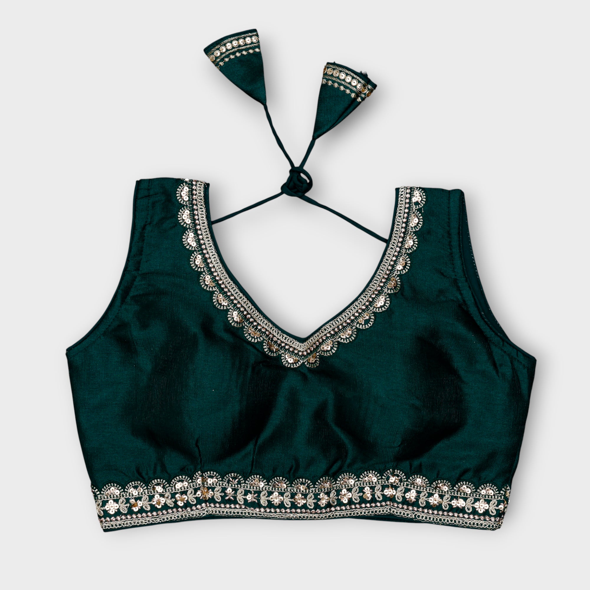 Phantom Silk V Neck Readymade Blouse