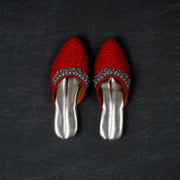 Red Pointed Artisan Mules