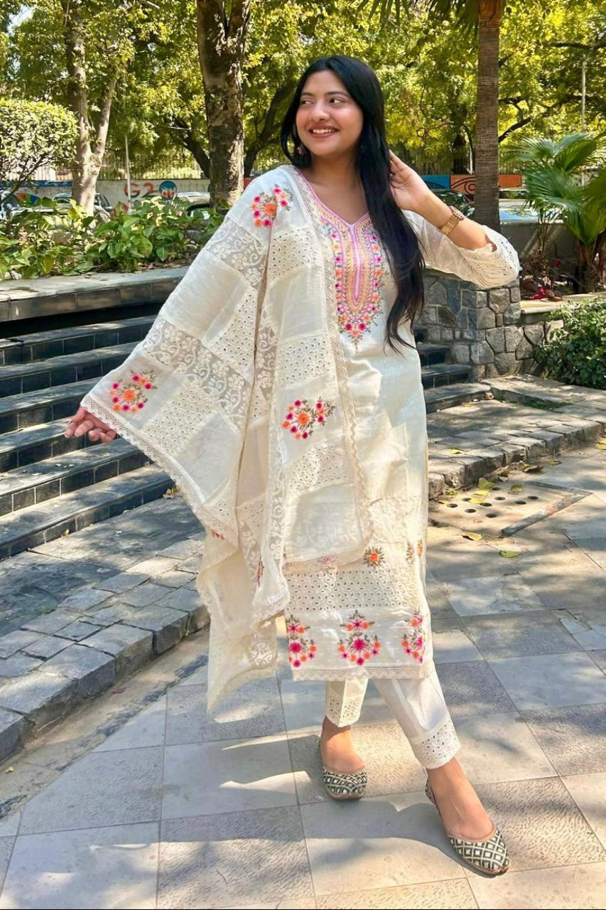 Chikankari Embroidered Pakistani Suit Set