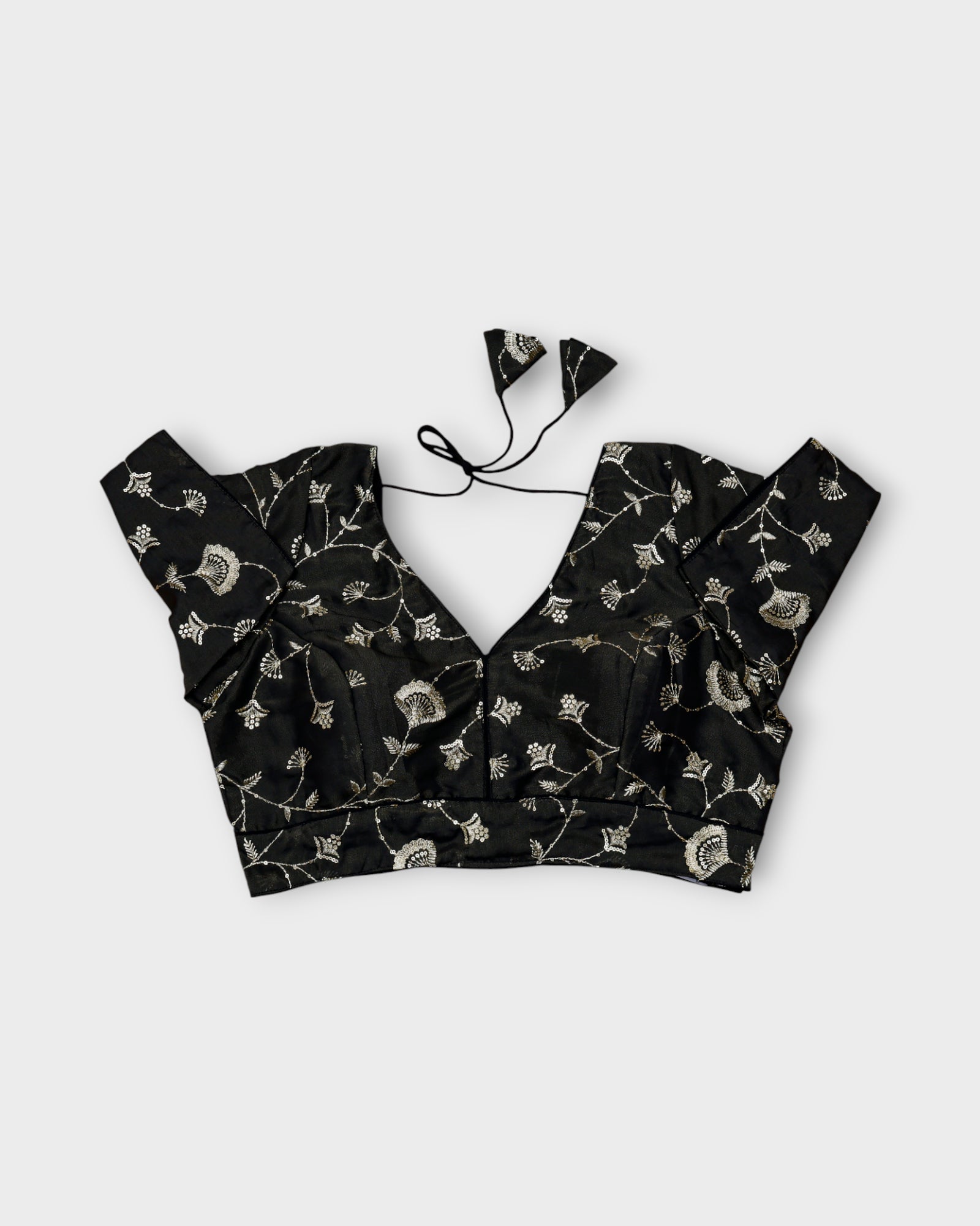 Silk V Neck Half Sleeve Readymade Blouse