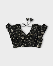 Silk V Neck Half Sleeve Readymade Blouse
