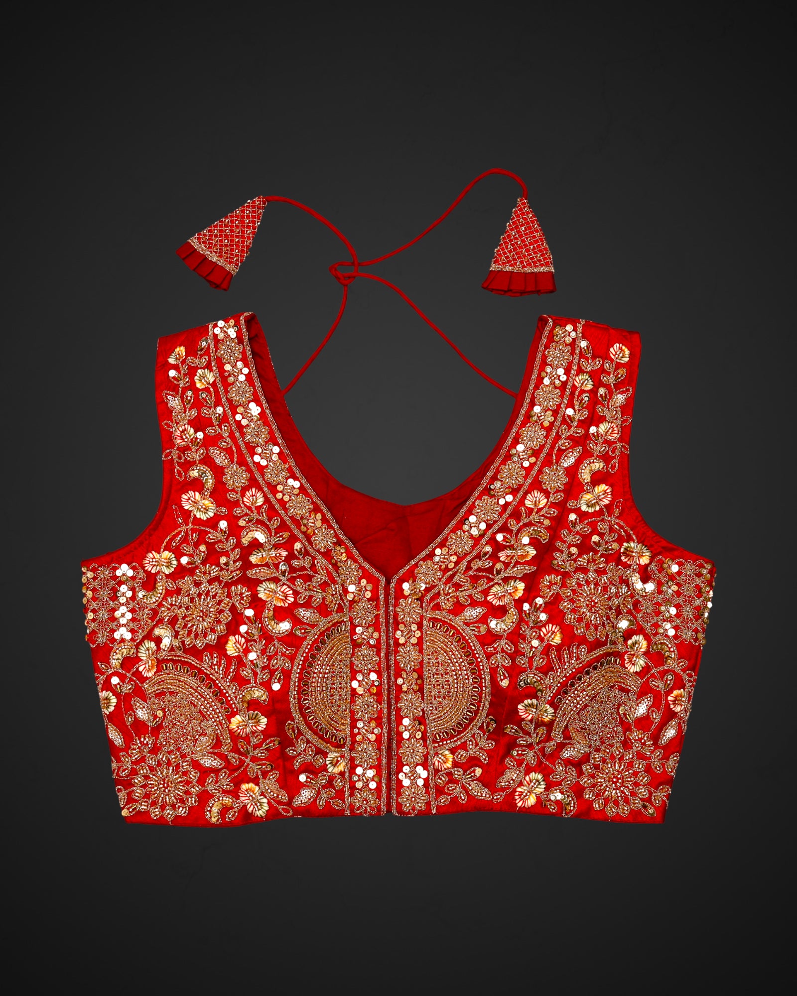 Silk V Neck Flattering Readymade Blouse