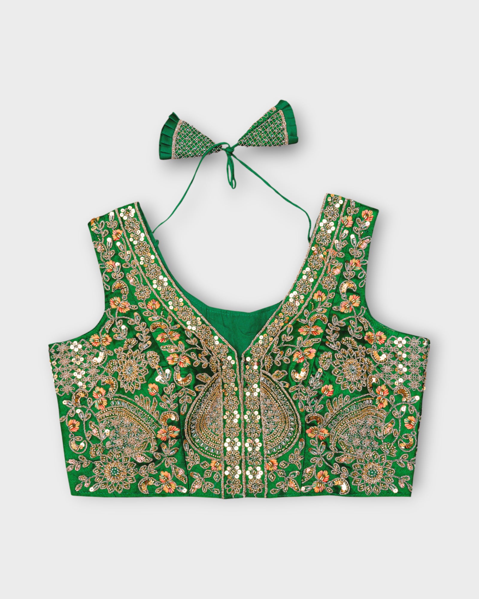 Silk V Neck Flattering Readymade Blouse