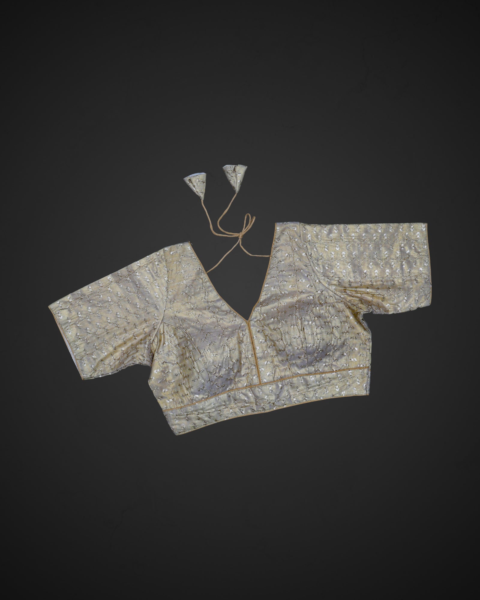 Tissue V Neck Half Sleeve Readymade Blouse