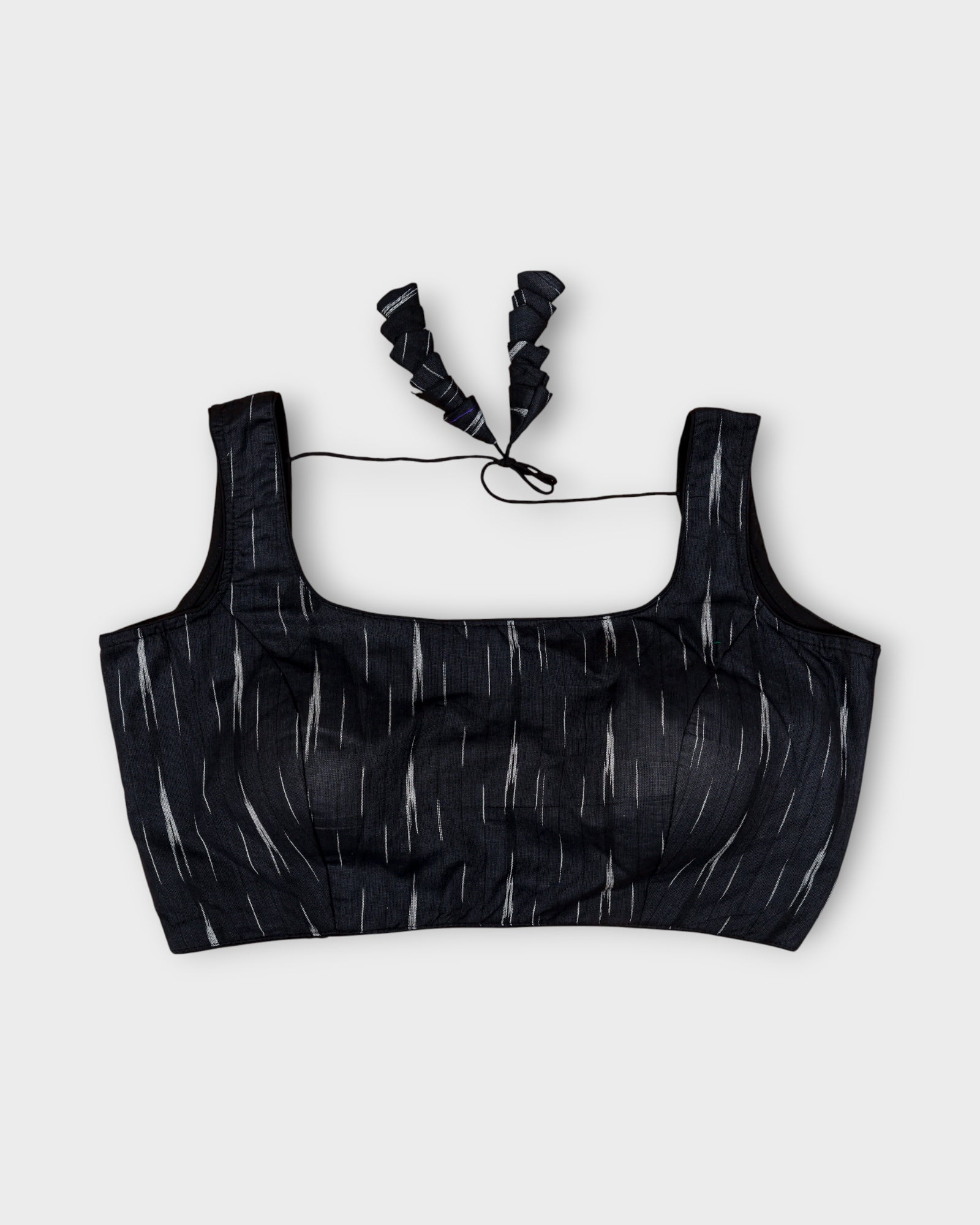 Cotton U Neck Blouse with Back Closure