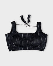 Cotton U Neck Blouse with Back Closure