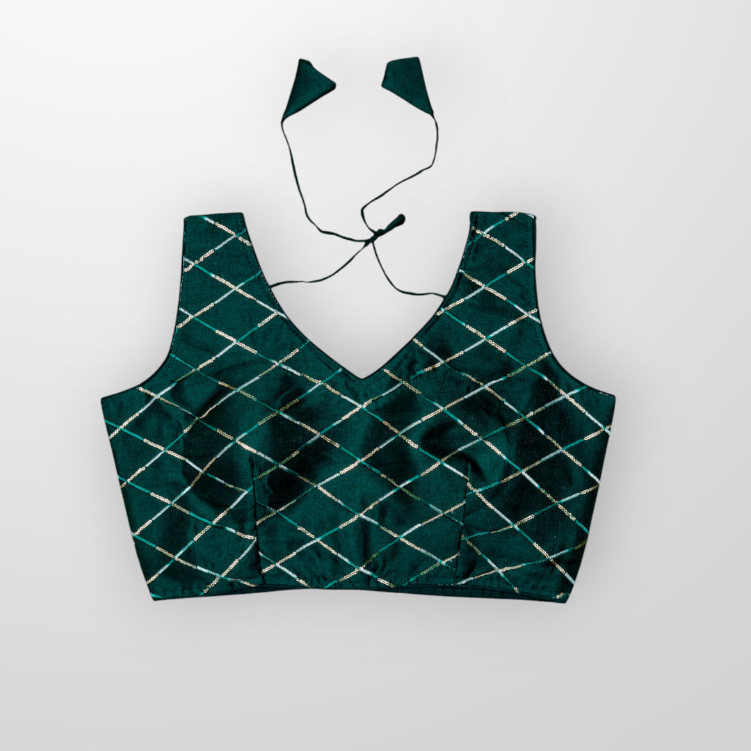 Silk Blouse with Intricate Sequin Work