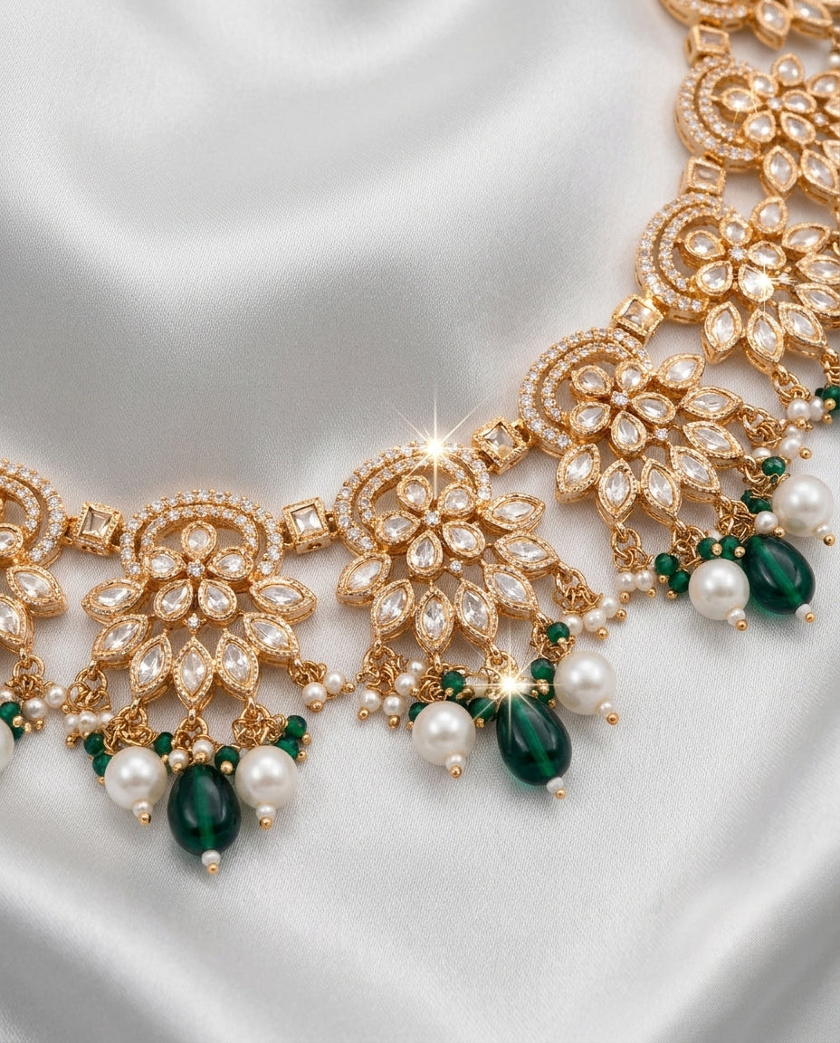 Graceful Glow Beads & Kundan Ensemble