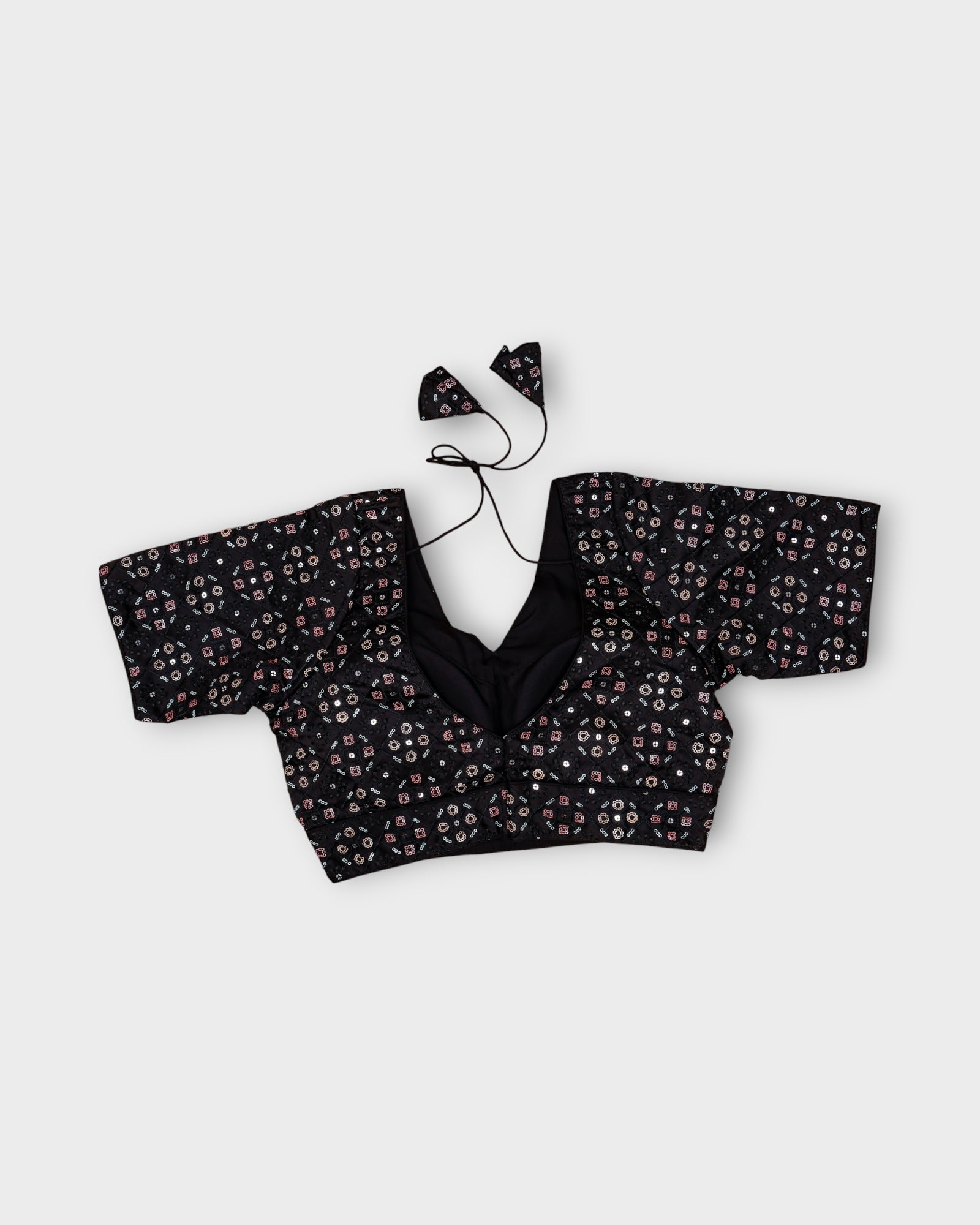 Tussar Silk V Neck Hook Closure Readymade Blouse