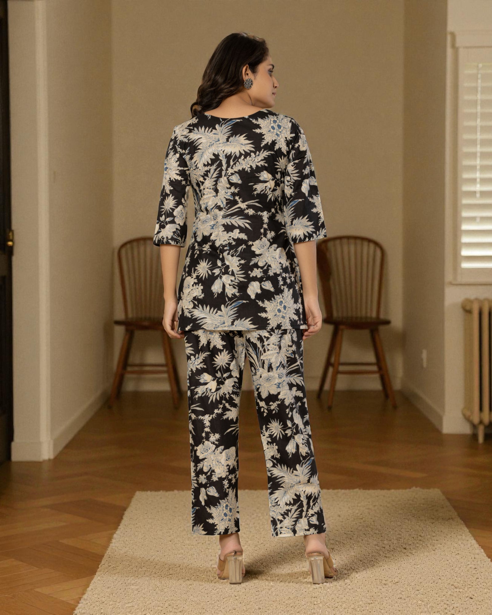 Floral Print Cotton Cord Co-Ord Set