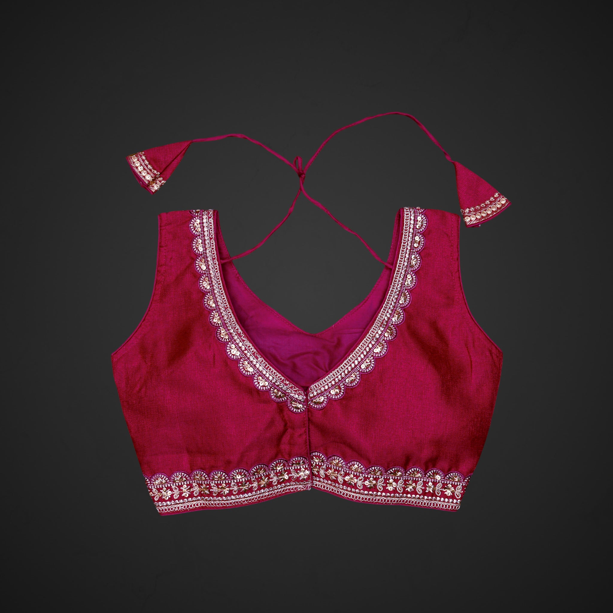 Phantom Silk V Neck Readymade Blouse