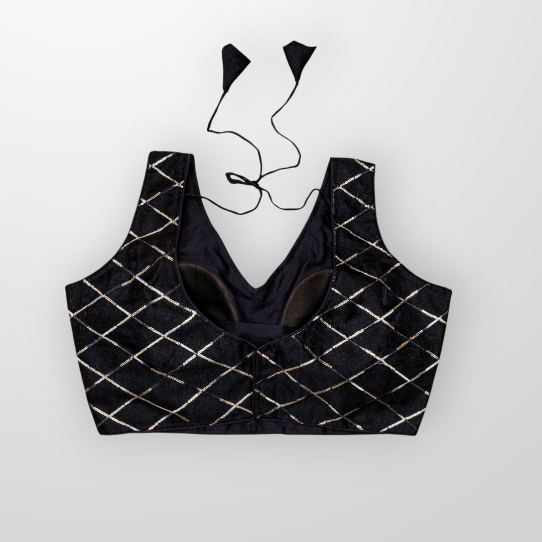 Silk Blouse with Intricate Sequin Work