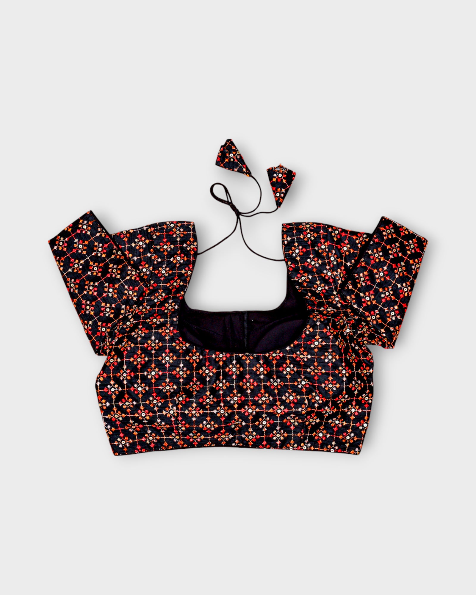 Raw Silk U Neck Back Design Readymade Blouse