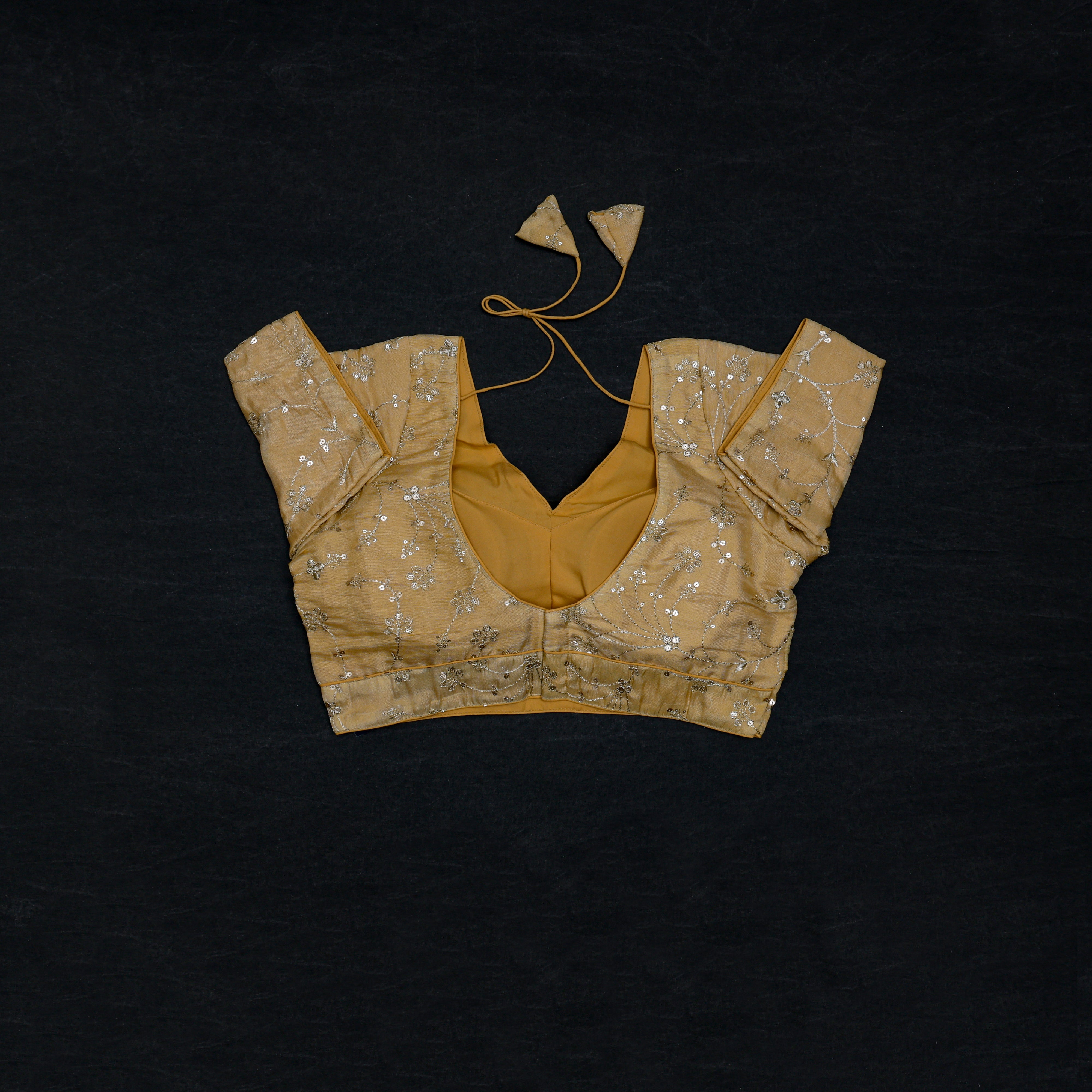 Silk V Neck Fitted Sleeve Readymade Blouse