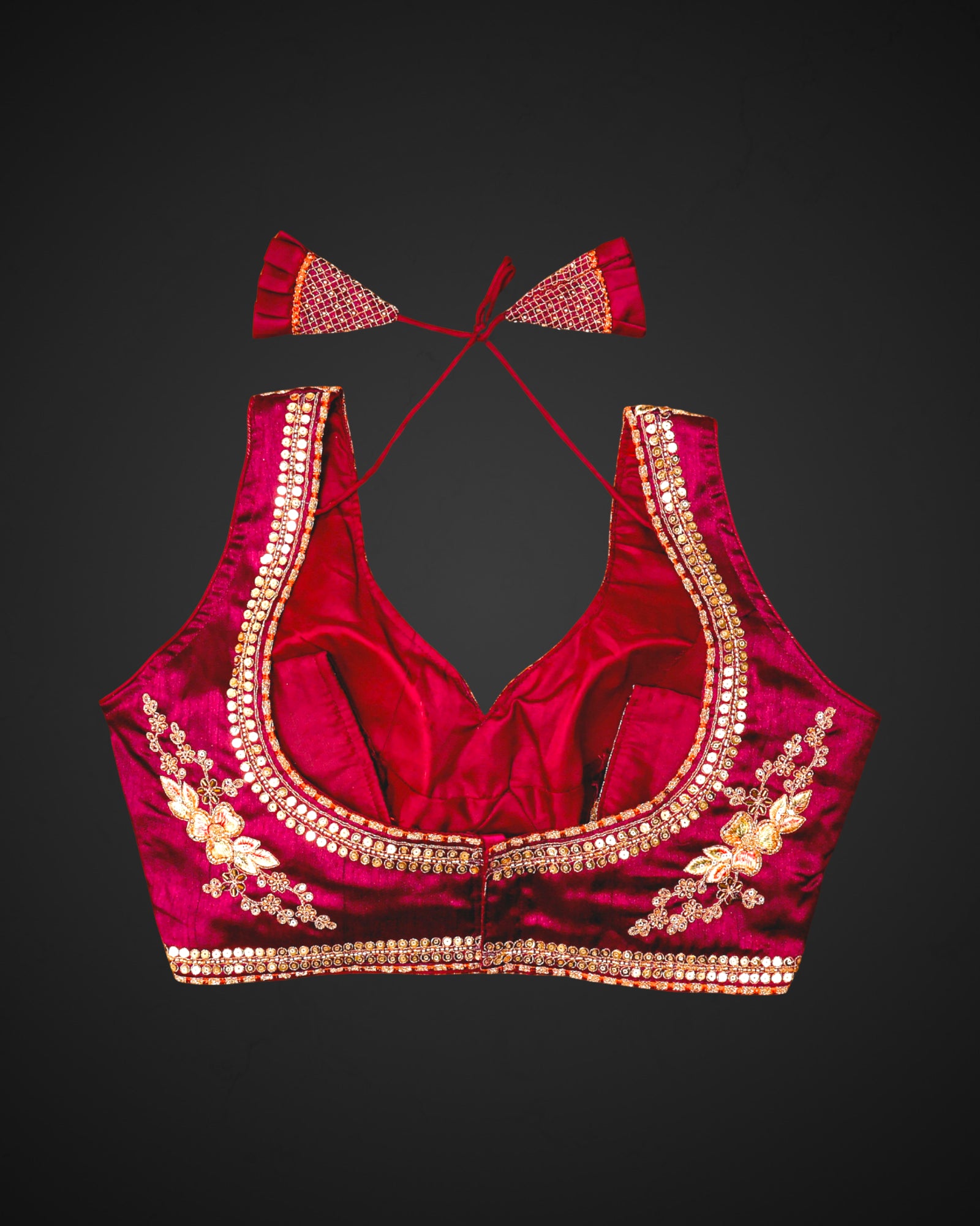 Italian Silk Embroidered Readymade Blouse