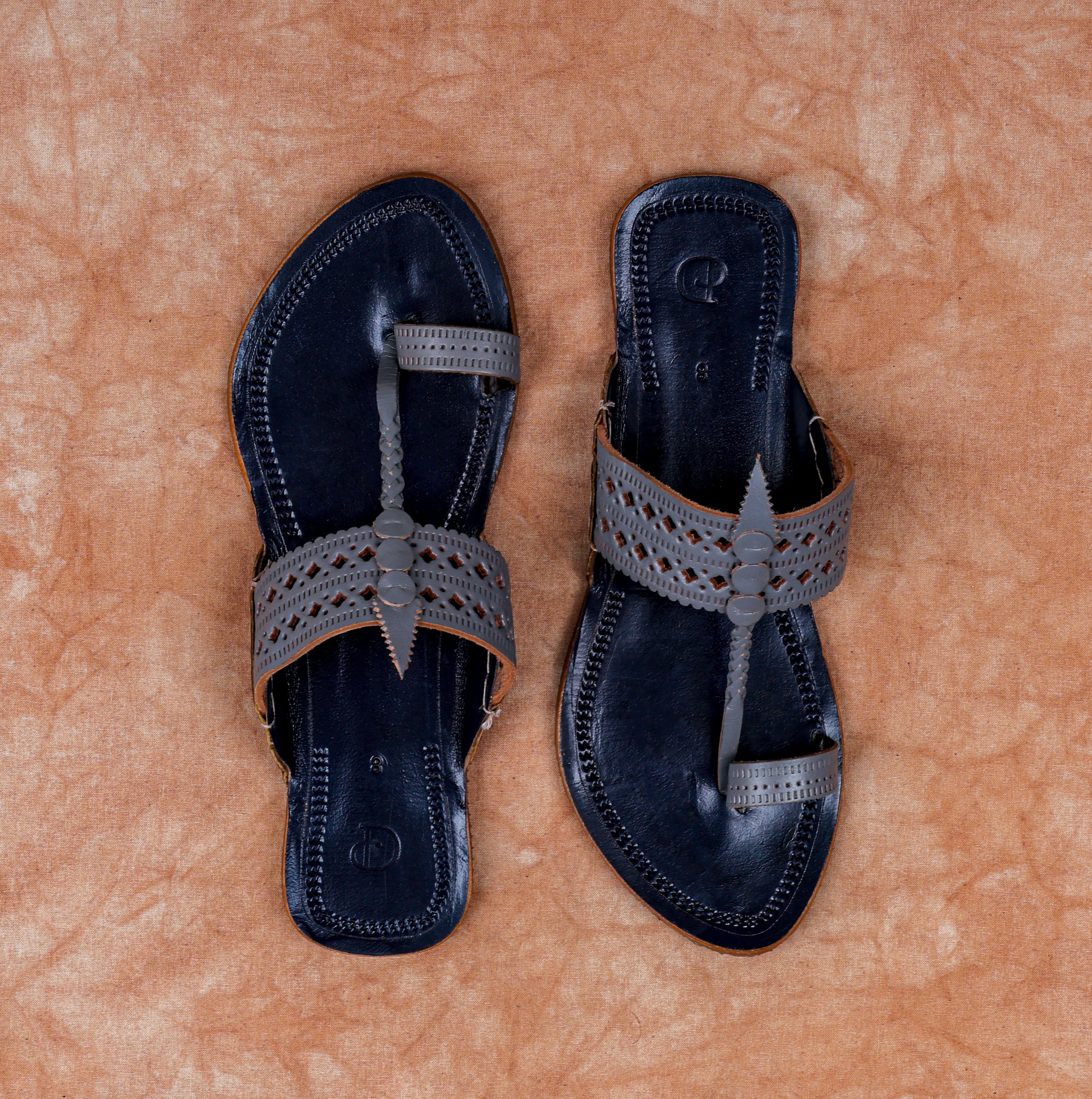 Black Leather Kolhapuri Sandals