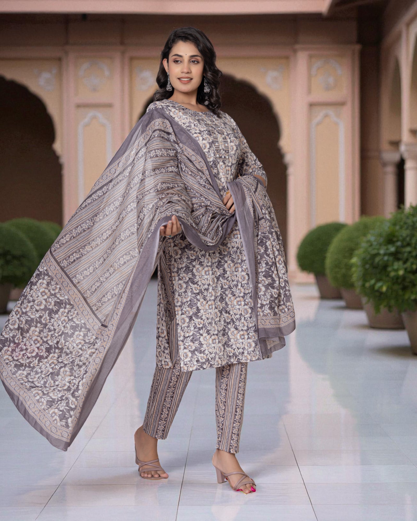 Floral Cotton Printed Kurta Set