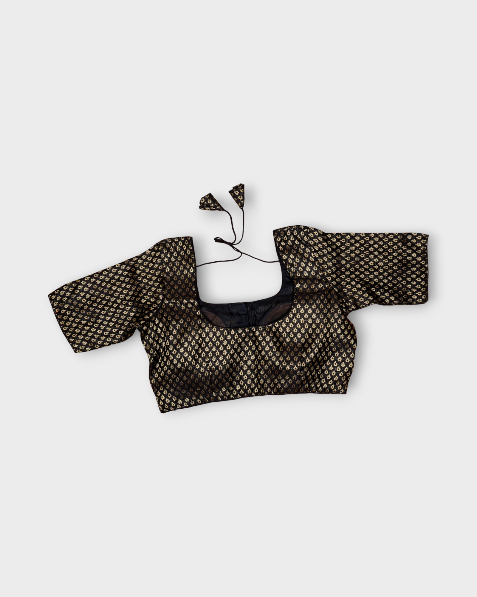 Silk Jacquard U Neck Back Design Readymade Blouse