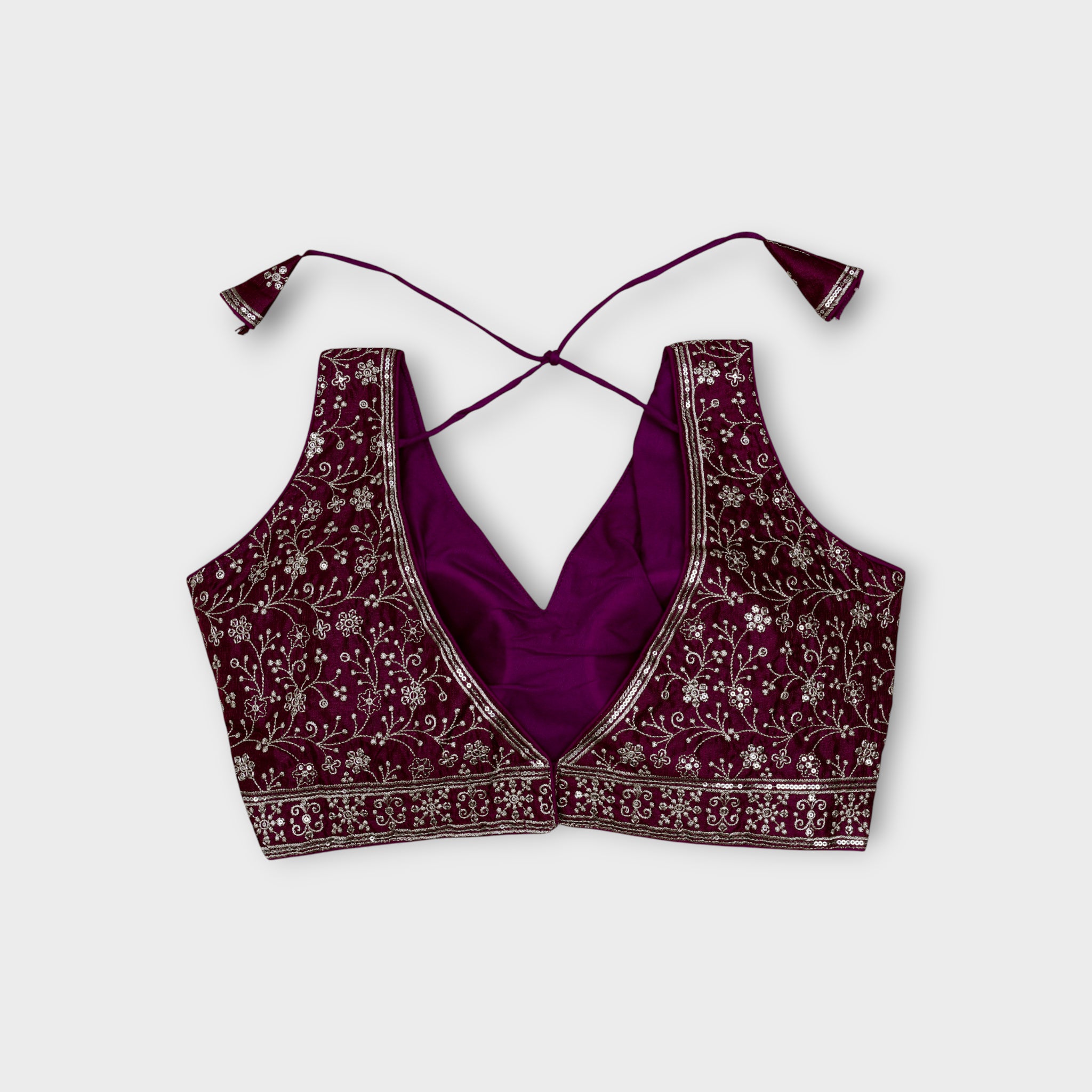Unveil Charm Phantom Silk V Neck Blouse
