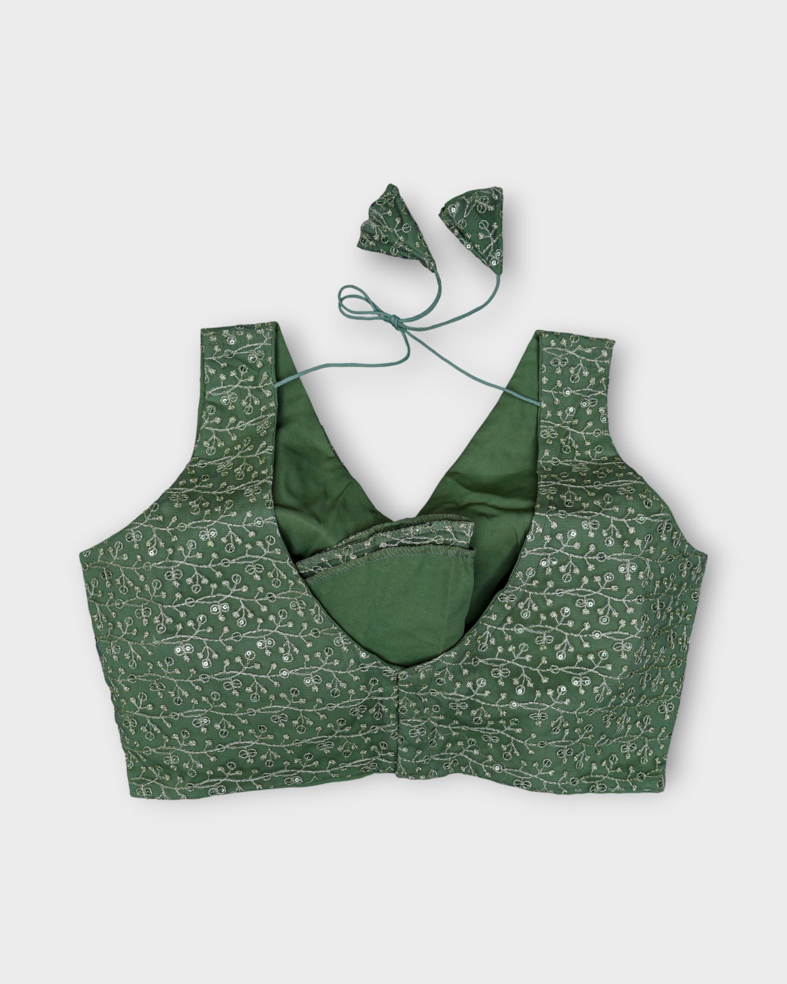 V Neck Embroidered Cotton Readymade Blouse